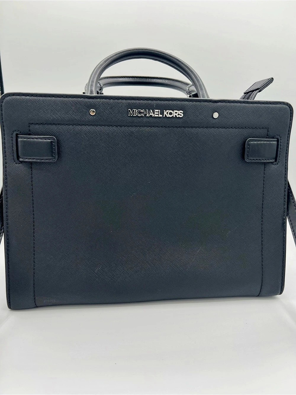 Michael Kors Marilyn Medium Saffiano Leather Satchel Black
